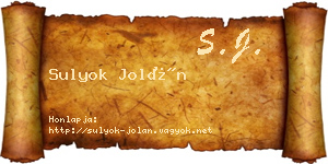 Sulyok Jolán névjegykártya